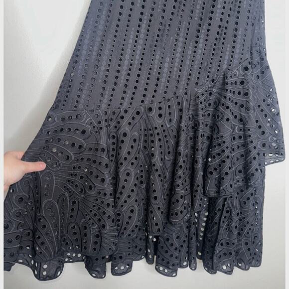 Charo Ruiz Aurora Strapless Midi Dress Eyelet Lace Corset Top Black Size Large - Picture 6 of 9